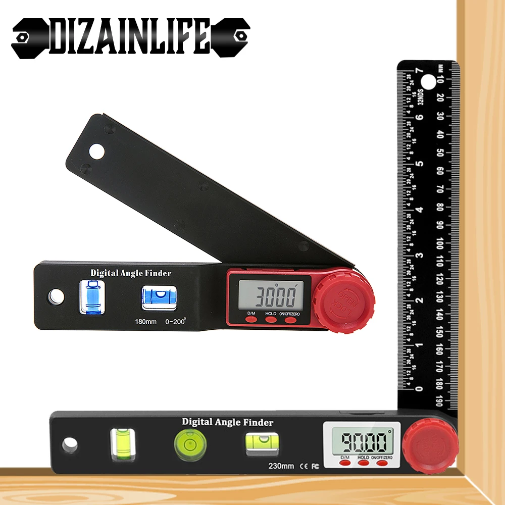 Led Digital Angle Finder Protractor With Horizontal Vertical Bubble For