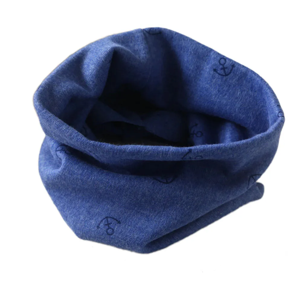 Осенне-зимний воротник Детский шарф для мальчиков и девочек хлопковые шейные шарфы с круглым вырезом зимние шарфы для малышей cuellos bebe algodon baby sjaal - Цвет: Blue