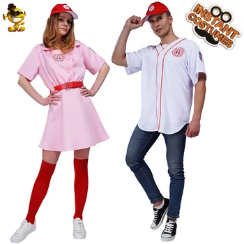 

Adult men's &Women's Rockford Peaches Coach Jimmy Cosplay Baseball Uniform Clothes Costume Masquerade Christmas Party Costume