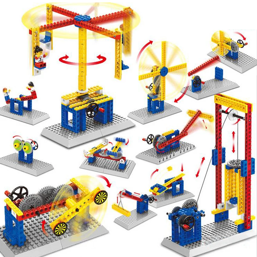 

DOLLRYGA Mechanical Principle Building Blocks Set Technic knutselen kinderen Windmill Carousel Bricks Playmobil Toy for Children
