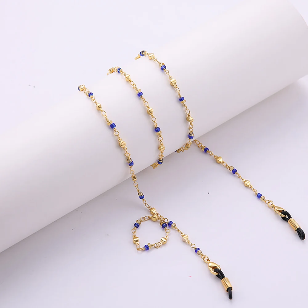 SKYRIM модные синие Кристальные бусины солнцезащитные очки ремешок ожерелье