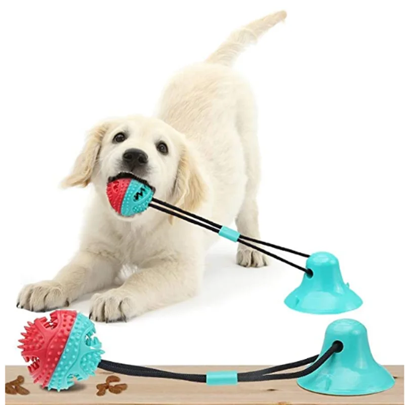 Pet Dog Toys Silicon Suction Cup Tug Push Ball Leakage Food Toys Pet