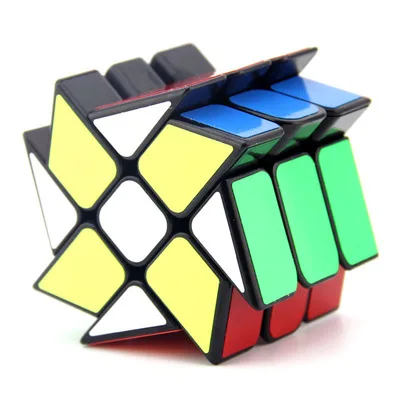 3x3x3 ветряная мельница, Магический кубик, без наклеек, неувядаемая скорость, твист, куб странной формы, головоломка, куб для детей, обучающий развивающий подарок - Цвет: Black