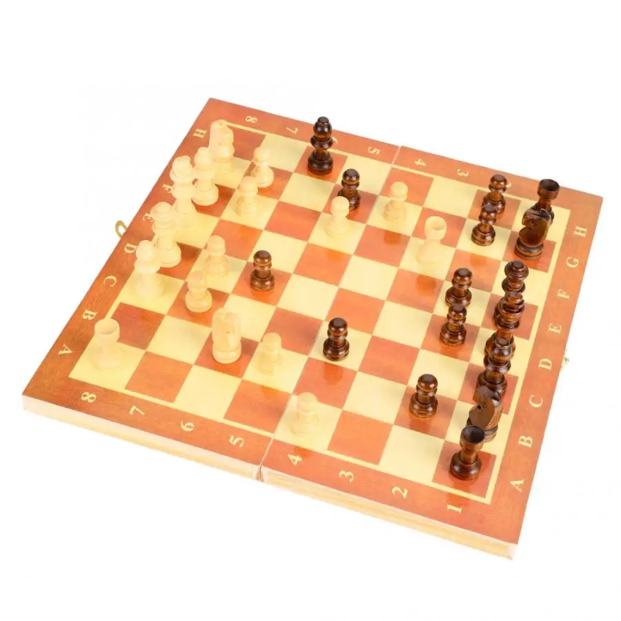 Складной деревянный набор с шахматной доской, портативный, 3 в 1, 29x28,5x2 см, дорожные шахматные игры, нарды, шашки, игрушки для детей и взрослых