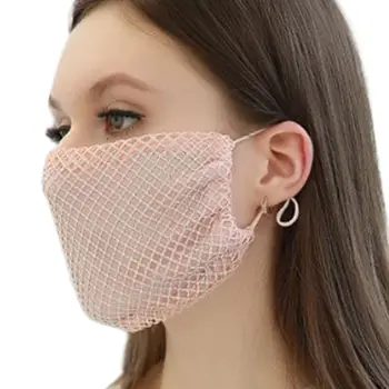 

Fashion Women Crystal Rhinestone Mouth Mask Reusable Protective Cover For Halloween Christmas