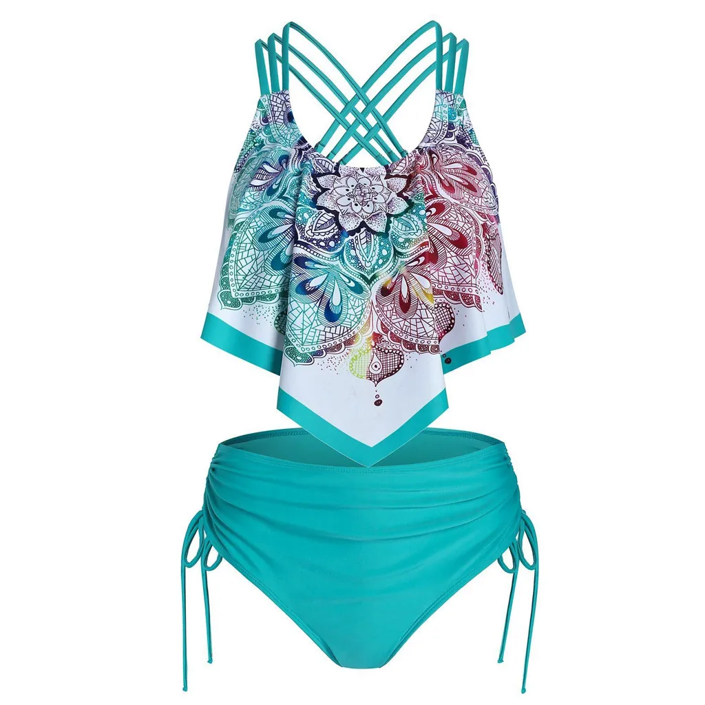 Tankini купальник Юбка-брюки для девочек многослойная юбка-пачка сексуальное бикини