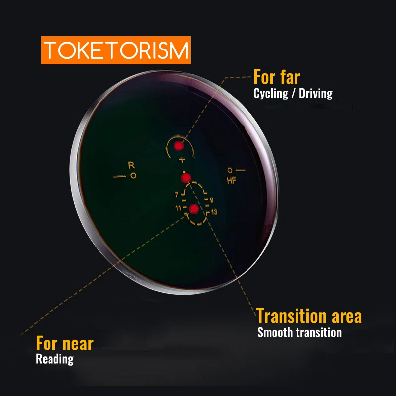 Toketorism multifocal lenses customize Photochromic anti blue light progressive prescription glasses MF156