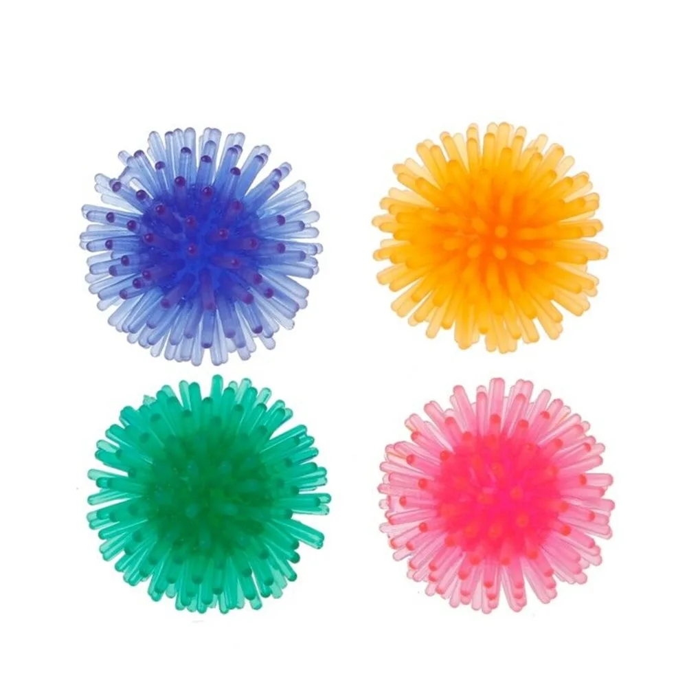 Flashing Light Up Lovely Dog Puppies Cat Pet Hedgehog Ball Rubber Bell Sound Ball Creative Funny Playing Toy For Pets Enjoyable