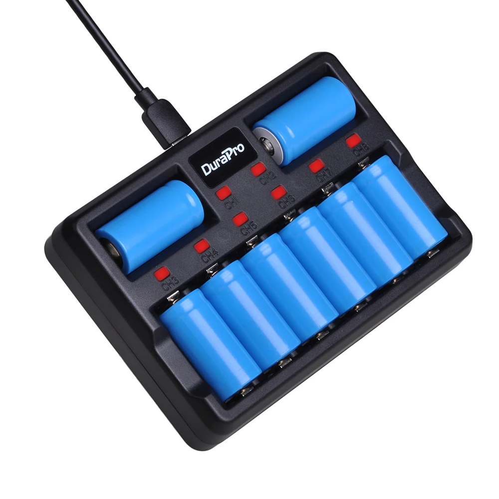 

Durapro 1x RCR123A 16340 Li-ion Battery Charger for Alro Wifi Camera VMC3030 VMK3200 VMS3330 3530 3430 Battery with 8-slot