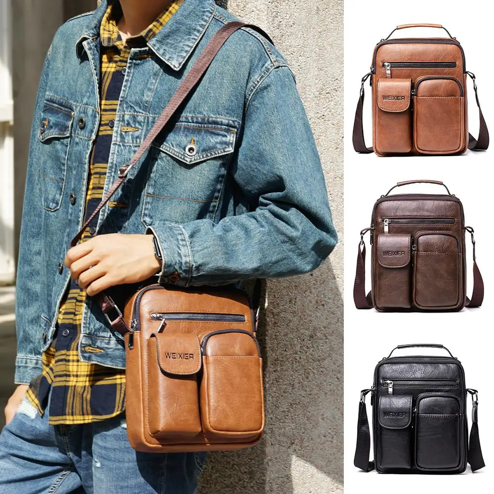 

New Men Women Messenger Bag Messenger Bag Business Casual Large Capacity Handbag Male PU Leather Shoulder Bag