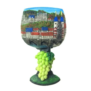 

Hand-painted Germany Heidelberg Wine Glass 3D Fridge Magnets Travel Souvenirs Refrigerator Magnetic Sticker Gift