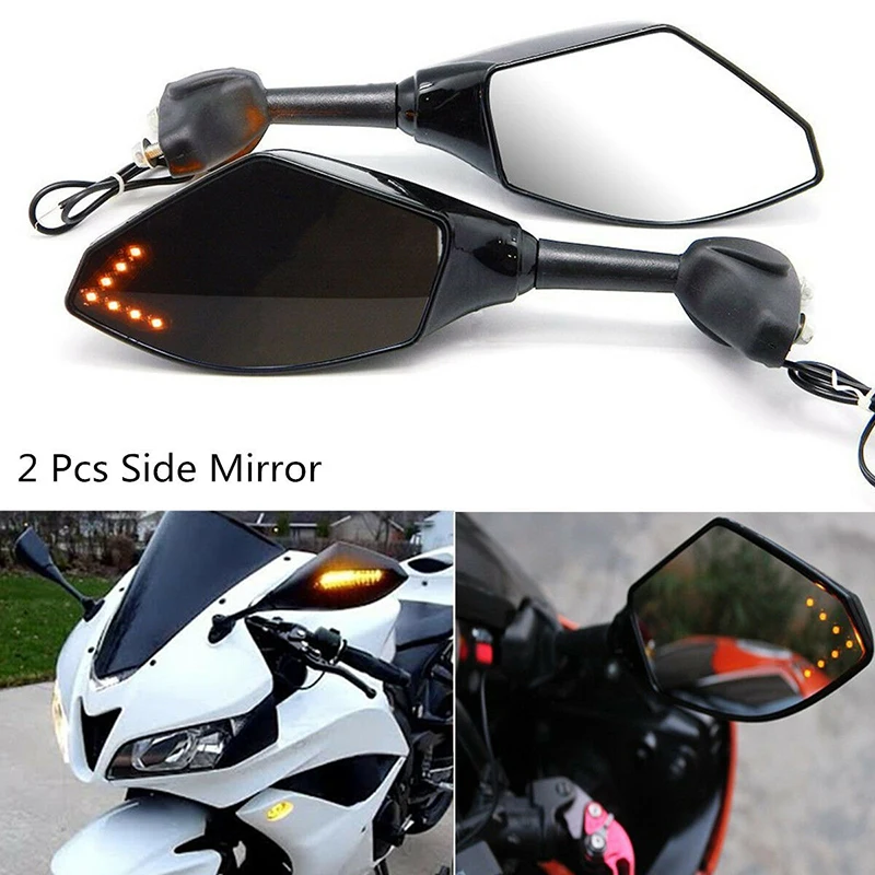 2 шт. Clignotants Moto для Honda CBR 250 600 900 1000 RR светодиодный поворотник Индикаторы мотоциклетные боковые зеркала заднего вида Retroviseur