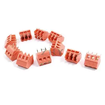 

10 Pcs 5mm Pitch 3 Pins 300V 10A Screw Terminal Blocks Connectors