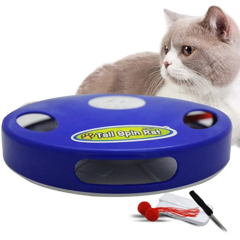 

Electric Funny Cat Toy Automatic Multi-position Adjustable Pet Tail Spin Rat Toys for cat toy