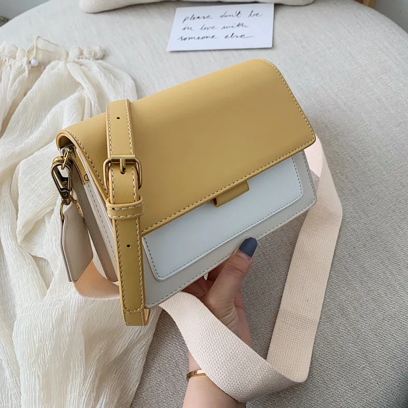 

Language meng wei Pu Chain Small Square Bag Women's 2019 New Style Korean-style Contrast Color Shoulder Bag Versatile Fashion Sh