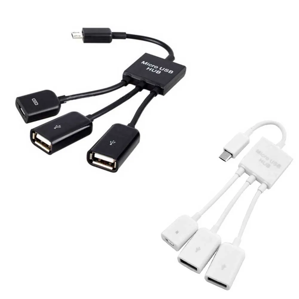 3 в 1 Micro USB концентратор мужчин и женщин и двойной USB 2,0 хост OTG Кабель-адаптер Hi 888