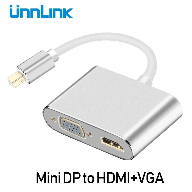 Адаптер Unnlink Mini DP DisplayPort HDMI VGA конвертер Thunderbolt 2 4K для ноутбука MB Air 13 Surface Pro|Кабели