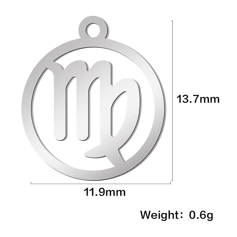 Teamer 12pcs Zodiac Floating Charms Stainless Steel Constellation Pendants