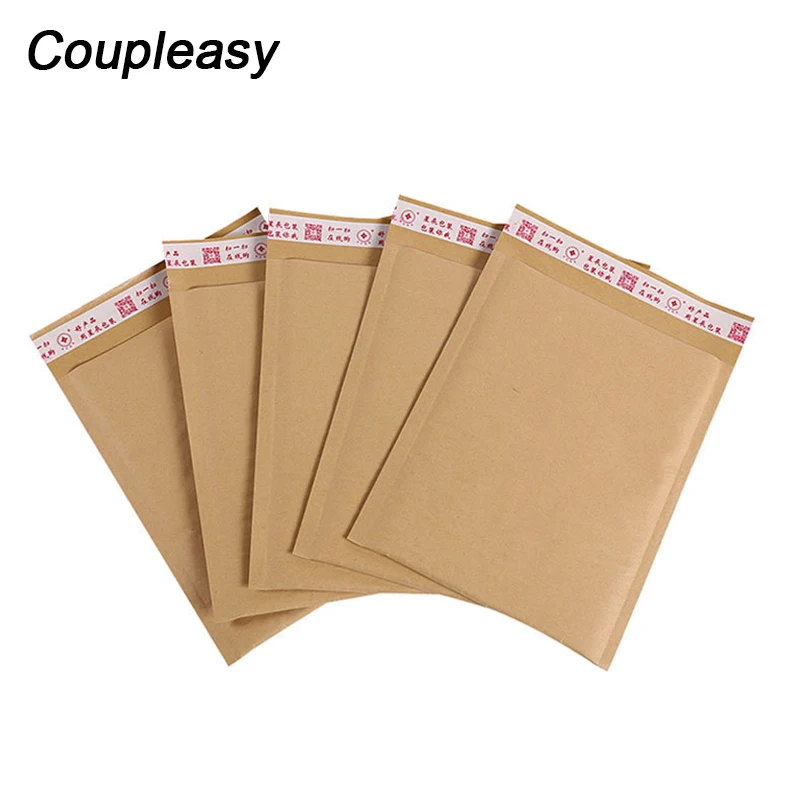 10Pcs 4 Sizes Natural Kraft Paper Bubble Envelope Self Seal Adhesive Bubble Mailer Business Waterproof Shipping Mailing Bag