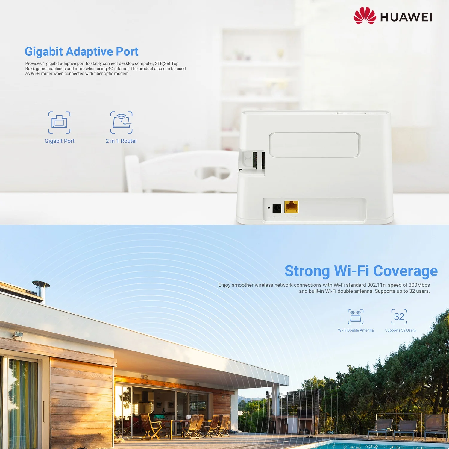 HUAWEI 4G маршрутизатор 2 150 Мбит/с Wifi LTE CPE Мобильный LAN порт Поддержка sim карты