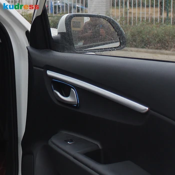 

For Kia Rio 4 X-line 2018 2019 Stainless Steel ABS Door Armrest Surface Shell Trim Cover Decorative Car-styling Accessories 4pcs