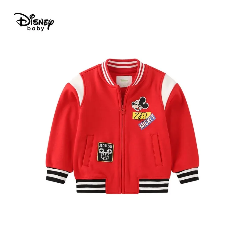 Disney mickey minnie/Коллекция года; бейсбольная форма для мальчиков; сезон весна-осень; модная бейсбольная одежда; детская куртка; красное Стеганое пальто для малышей