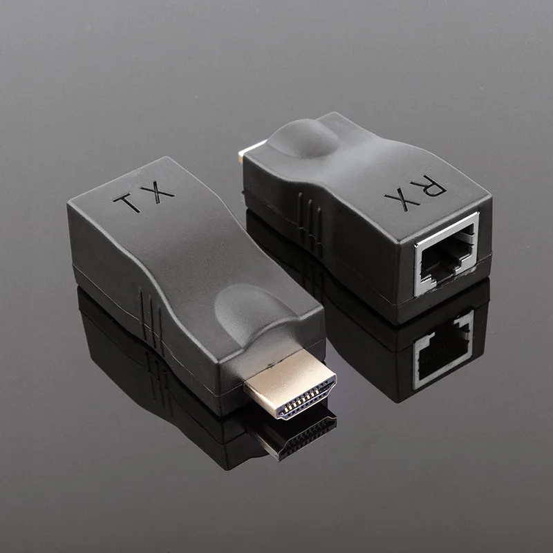 Прямая с фабрики HDMI удлинитель 30 метров поддержка HDCPHDMI к RJ45 одиночный сетевой кабель 1080P шесть типов сетевых кабелей