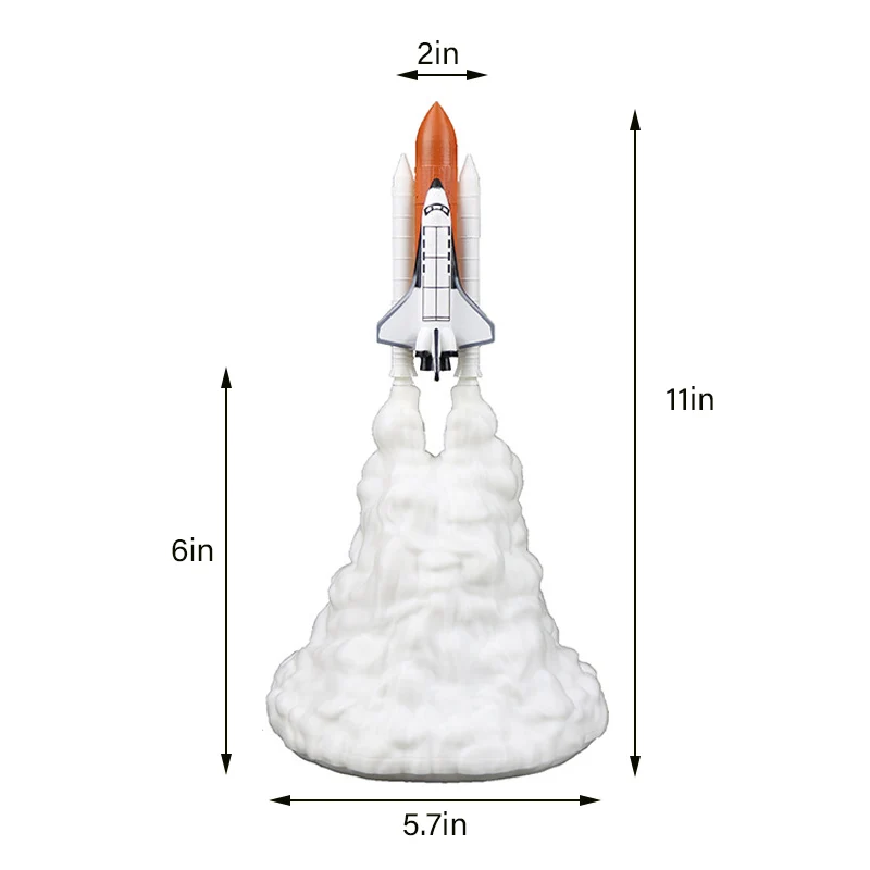 Экологически чистый 3D принт космический челнок Настольный светильник ночник для любителей космоса Лунная лампа ракетная лампа в качестве украшения комнаты
