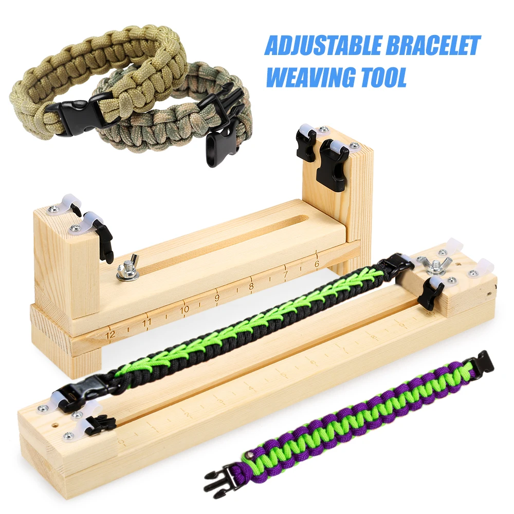 Wood Bracelet Jig Tool Survival Wristband Knitting Tool DIY Braiding Paracord Maker Outdoor Paracord Weaving Tool Kit