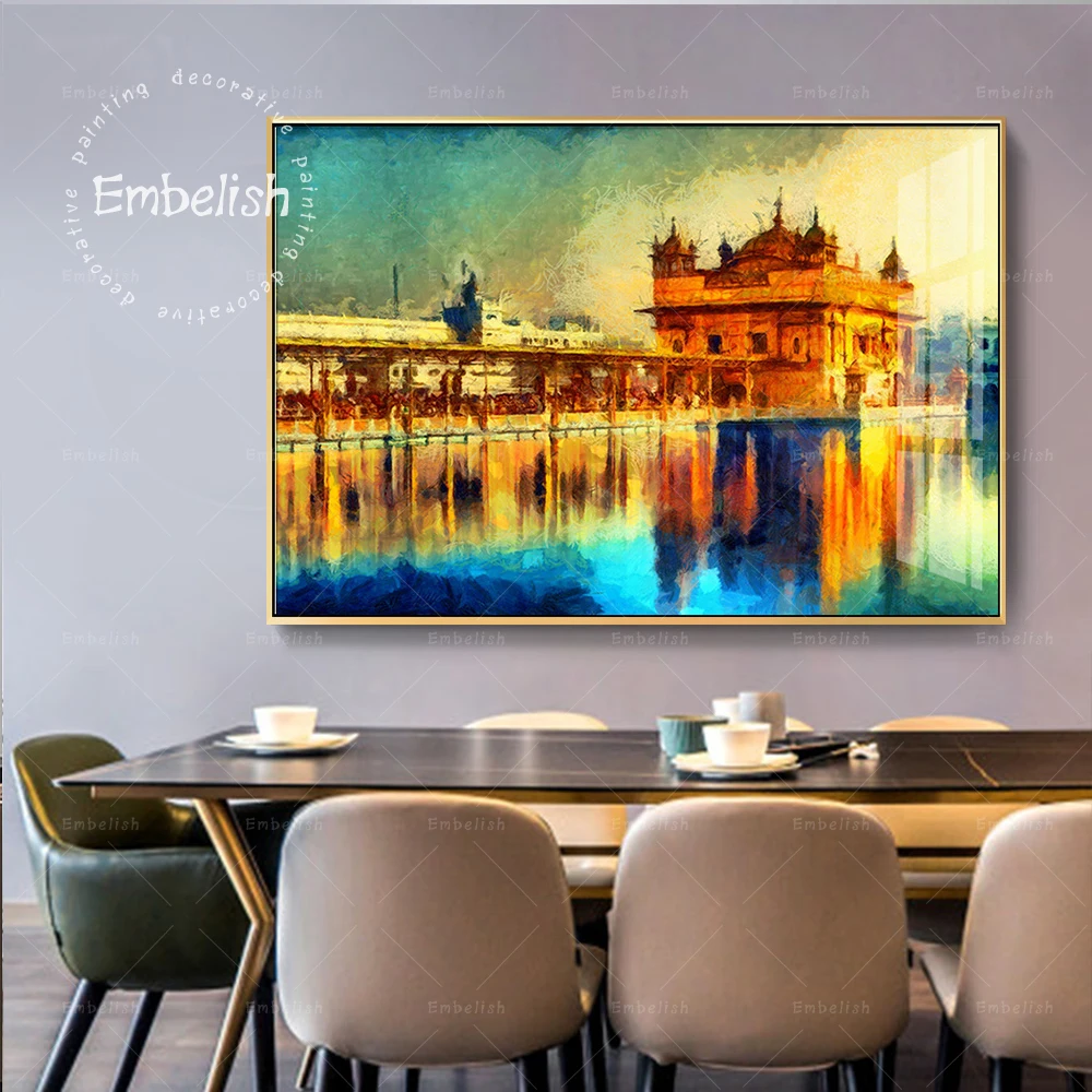 Золотистый храм эмбелиш в амритсар известное индийское здание настенные