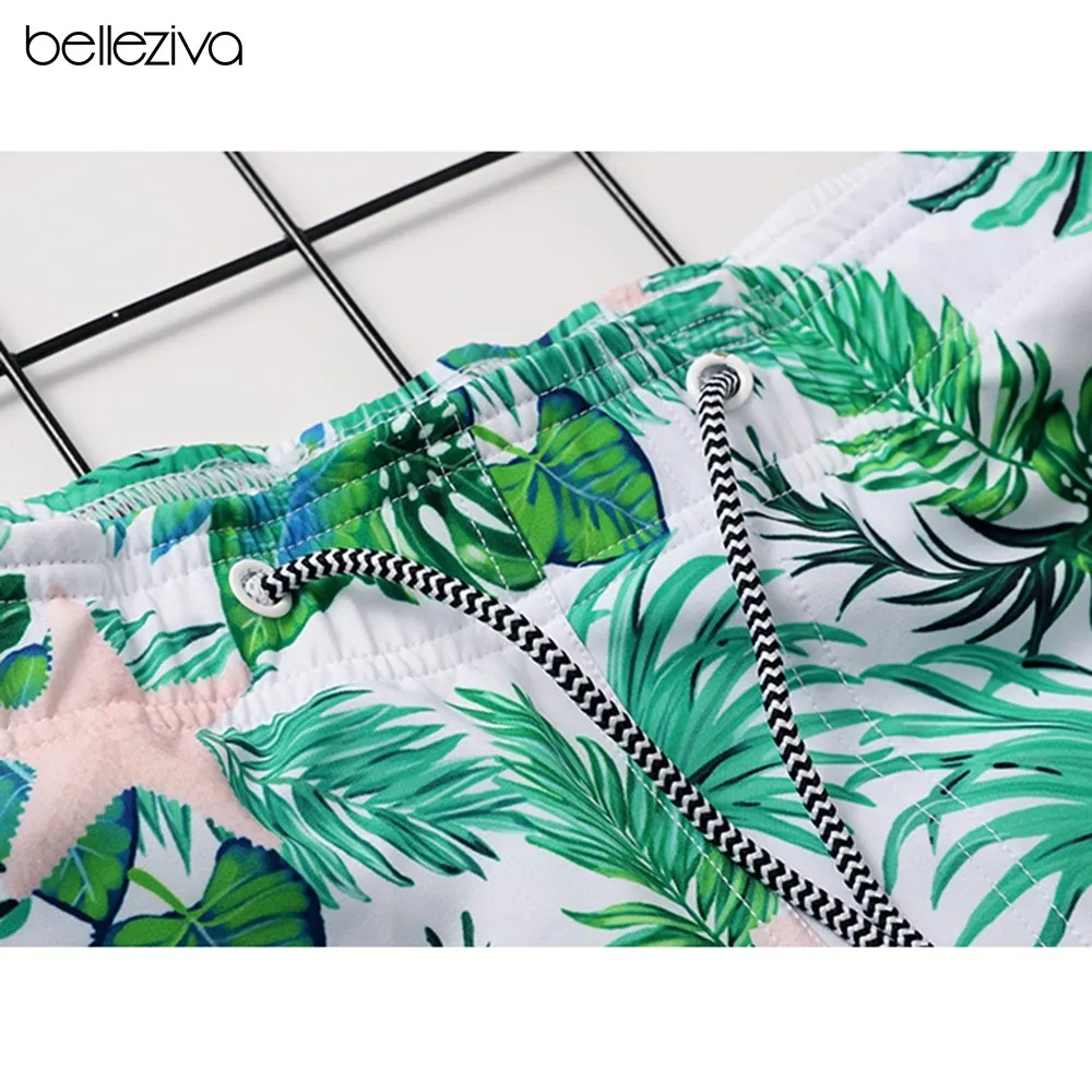 Belleziva мужские быстросохнущие пляжные шорты, шорты для плавания, повседневные шорты с принтом