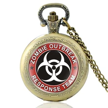 

Zombie Outbreak Response Team Glass Cabochon Quartz Pocket Watch Vintage Men Women Pendant Necklace Watches Gifts