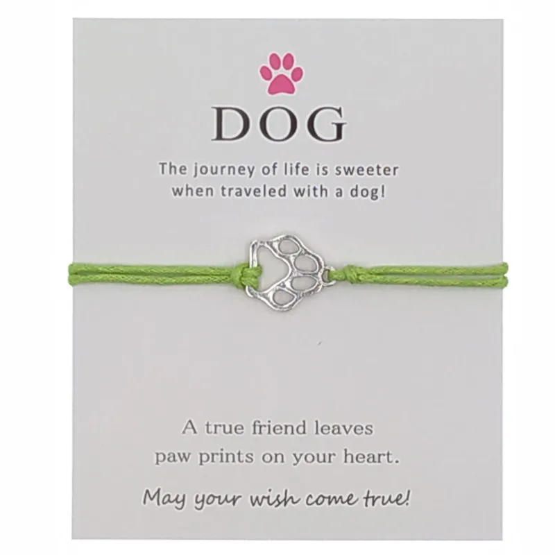 Новые серебряные браслеты-валентинка с принтом лап для собак, для женщин, для девочек, лучший друг, собаки, подарки влюбленным, ювелирные изделия дружбы