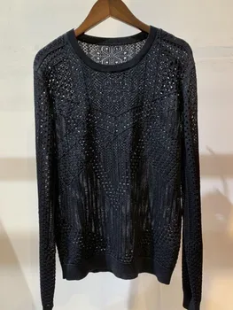 

2020 New Women Sweater O-neck Ladies Hollow Out Knitwear Female Causal Pullover Bottoming Top