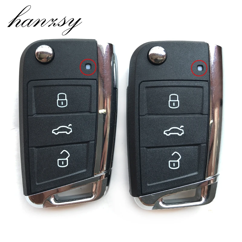 Modified Remote Key Case For Vw Golf 7 Gti Mk7 Skoda Octavia A7 Seat Replacement 3 Buttons Car Flip Folding Key Fob Shell Cover Car Key Aliexpress
