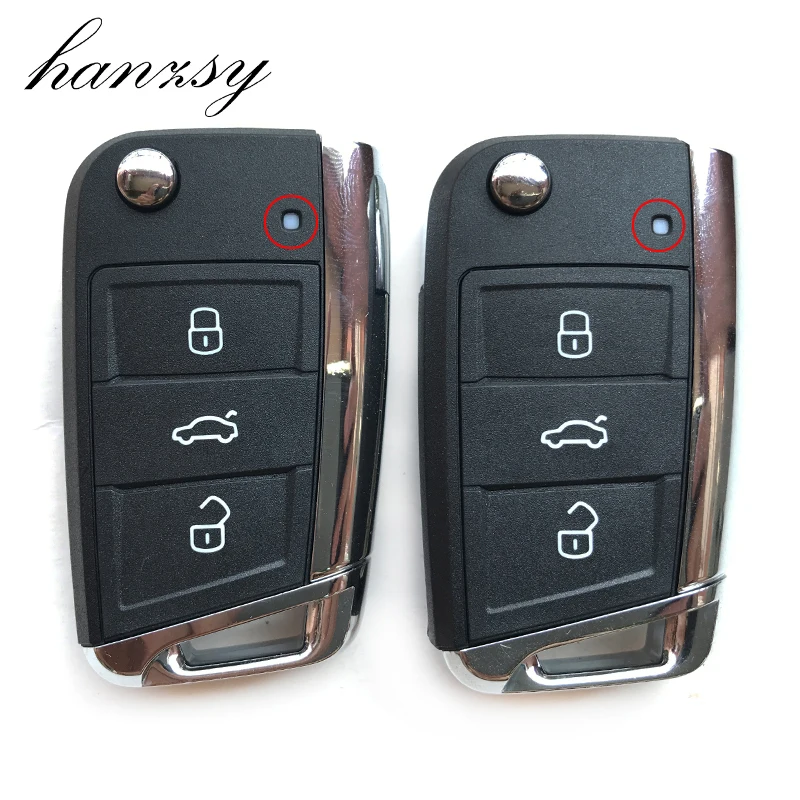 

NEW 3 Buttons Car Remote Key Shell Case For VW Golf 7 GTI MK7 Skoda Octavia A7 Seat Modified Folding Flip Key Cover Fob & blade