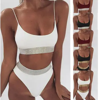 

New Women Swimwear Bandage Bikini Set Push-up Padded Bra Bathing Suit Swimsuit