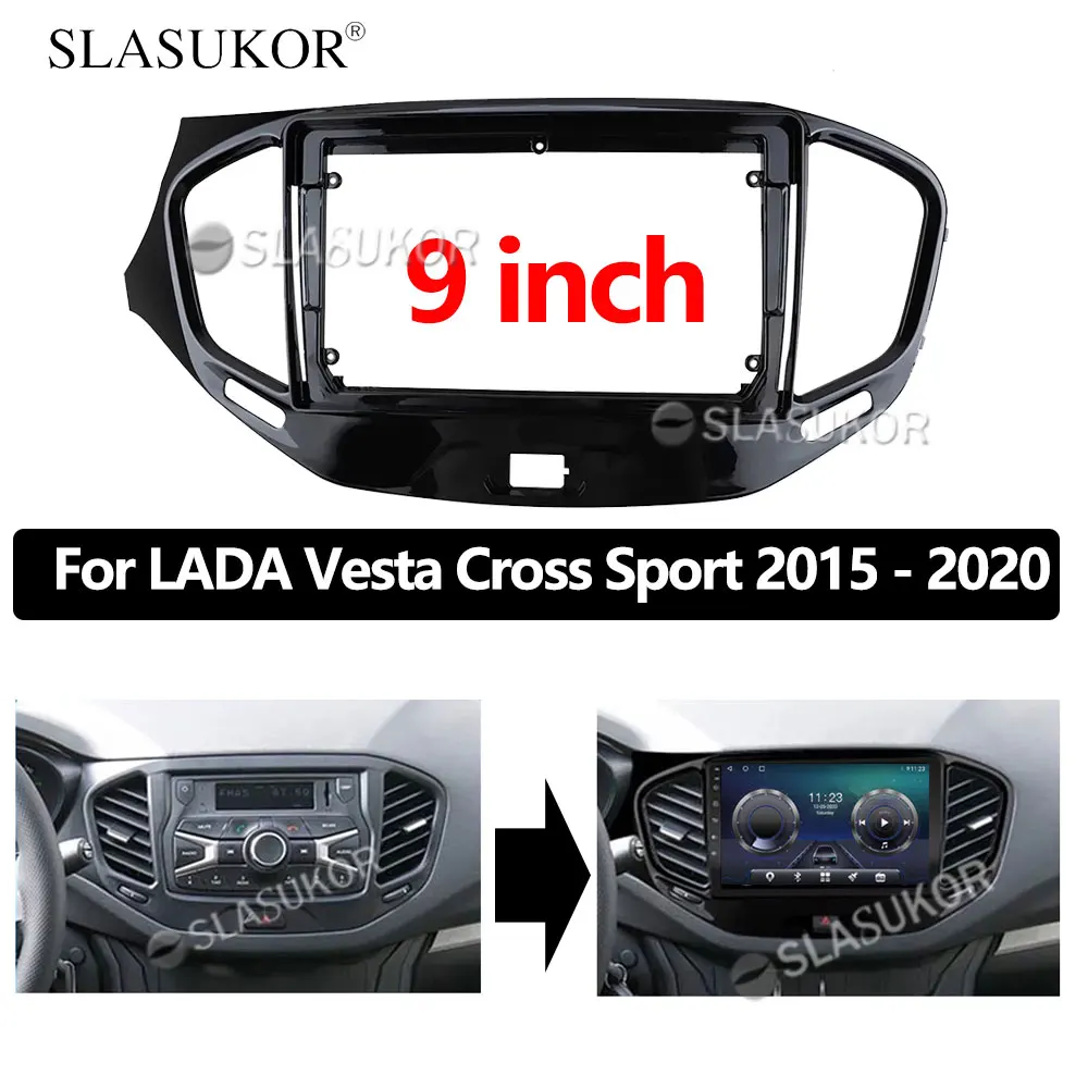 9 inch Android Car For LADA VESTA 2015 2016-2019 Dash Panel Frame Trim Insta android Multimedia player llation Kit Cabus Cable