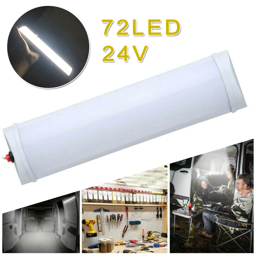 12 V/24 V автомобиль грузовик светодиодный чтение светильник 72-светодиодный интерьер автомобиля высокого светильник потолочная лампа белый лампа светильник внутренний светодиодный полосы