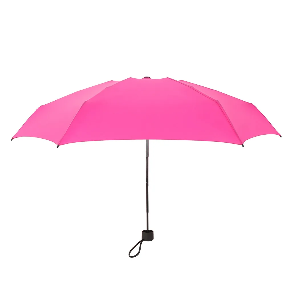 Hot Pink Мини Карманный Компактный зонтик для защиты от ветра перевернутые зонтики обратный 5 складной зонт Защита от солнца и дождя зонт для женщин и мужчин - Цвет: Hot Pink