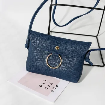 

Leather Women Handbags Small Square Solid Shoulder Messenger Bag Girl Handbag Bag Tide Mini Mobile Phone Card Cover Bag 6 Colors