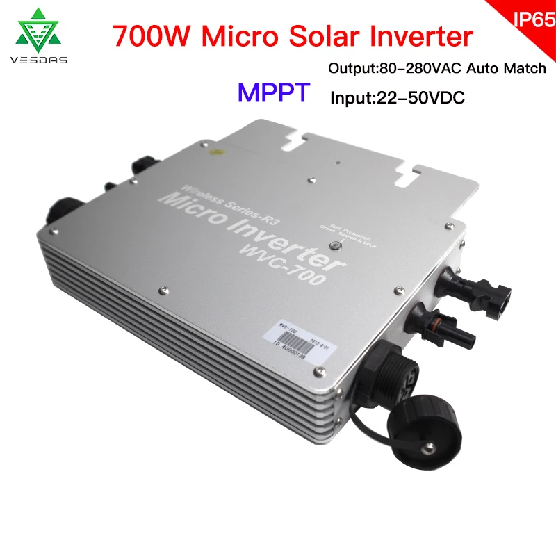 MPPT 700 Вт микро солнечный инвертор 30 в 36 В на сетке микроинвертор чистый