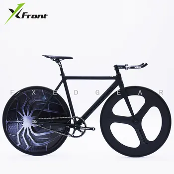 X-front-piñón fijo para Bicicleta, con marco de aleación de aluminio, cortador de araña cubierto con hoja de rueda, Muscle Fixie, Bicicleta deportiva de carreras, Bicicleta de carretera