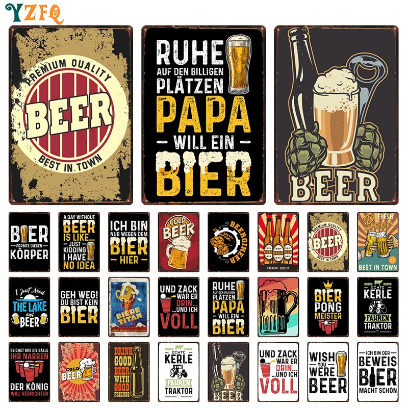

Vintage Beer Tin Sign Plaque Metal Wall Art Kitchen Bar Restaurant Room Gift Decoration DU-11835A