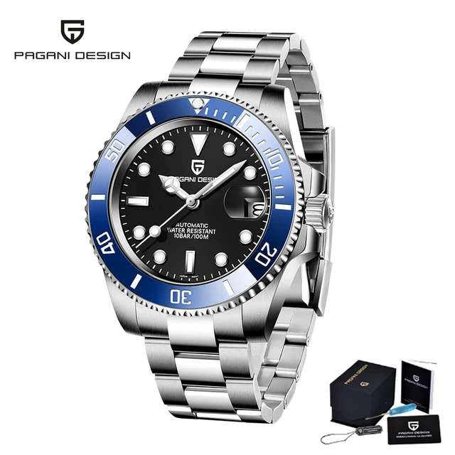 2021 PAGANI DESIGN New luxury Automatic Mechanical Watch Men's Stainless Steel Waterproof Precision Watch NH35 relogio masculino blue