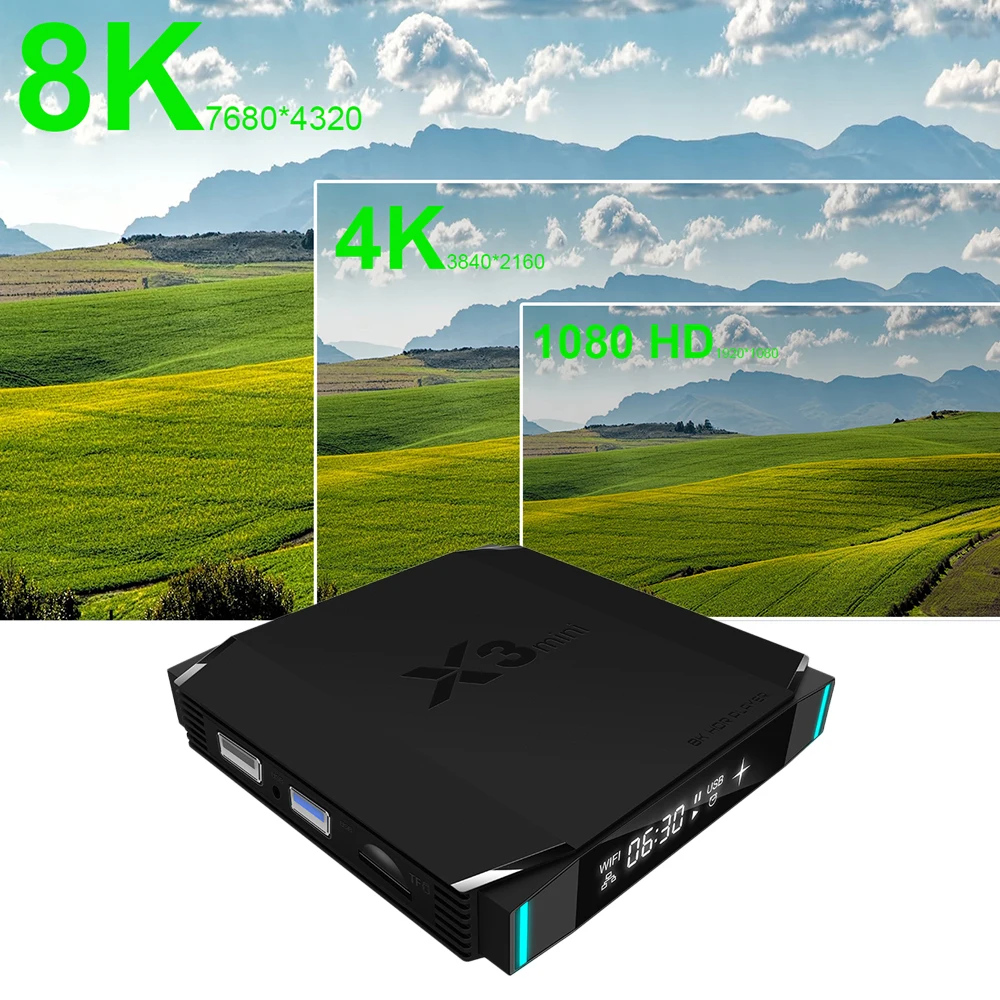 Docooler X3mini 8K 4GB 64GB 32GB Amlogic S905X3 Smart tv BOX Android9.0 2,4G/5G Dual Wifi BT 4K 1080p Youtube X3Mini телеприставка
