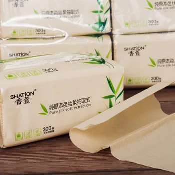 

10 Packs Of Pop-up Tissue Bamboo Fiber Unbleached Paper Napkins Bamboo Pulp Paper Towel Car Decoration Accessories