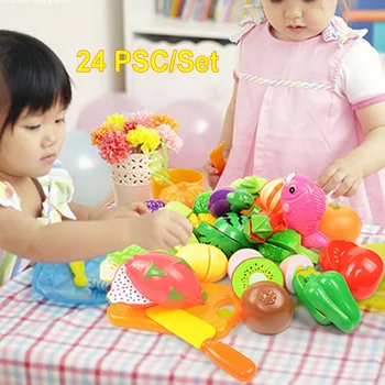 

Baby Cooking Set Plastic Kitchen Food Toy Cutting Fruit Vegetable Pretend Play Toys for Girls Children House Play Game