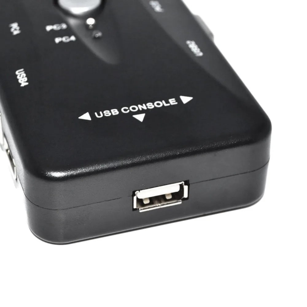 4-портовый концентратор USB 2,0 KVM VGA/переключатель SVGA Box адаптер подключается к принтеру Интеллектуальная клавиатура мышь 4 компьютера использование