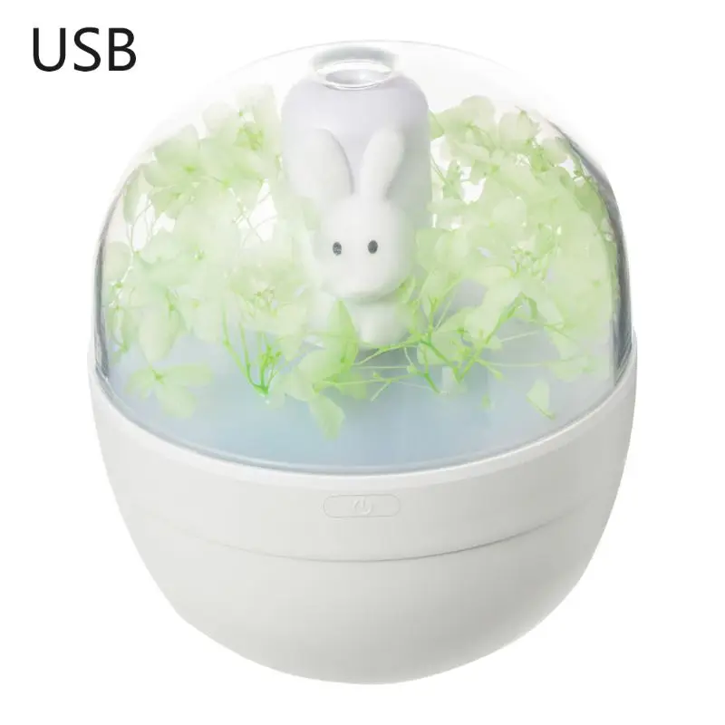 1 компл. Сладкий Кролик Форма Арома увлажнитель usb зарядка маленький бесшумный Настольный милый питомец увлажнитель воздуха подарок - Цвет: Зеленый